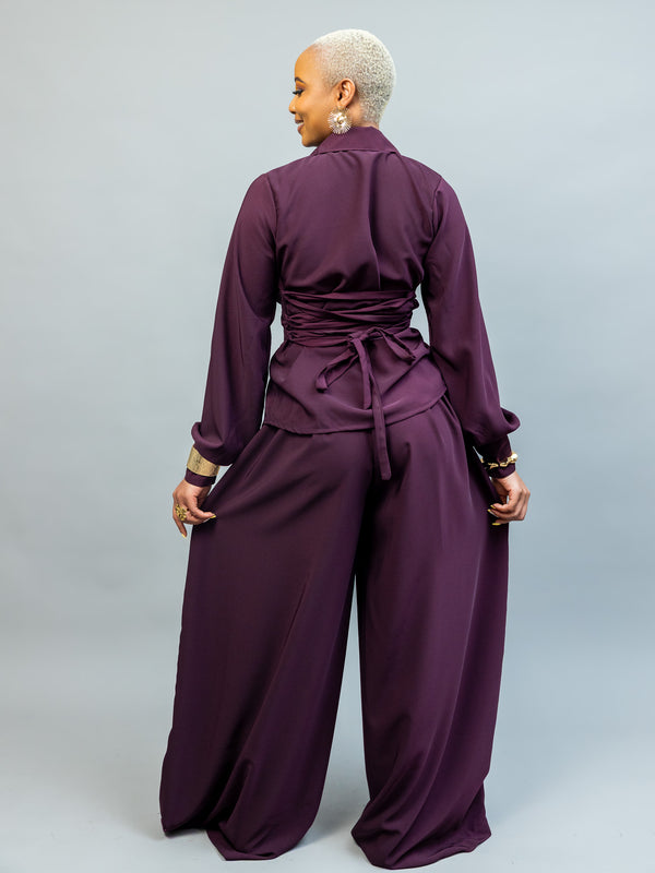 Oak Palazzo Set - Purple