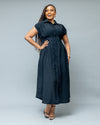 Iris Midi Shirt Dress - Black