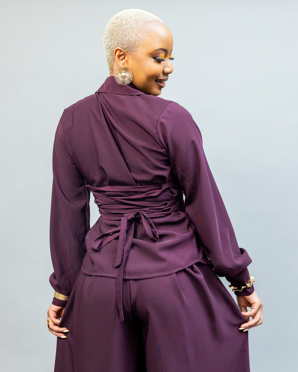 Oak Palazzo Set - Purple