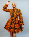 Zahara Shirt Dress - Orange Print