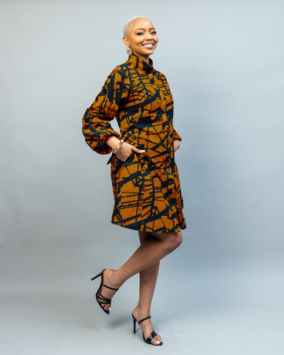 Zahara Shirt Dress - Yellow Print
