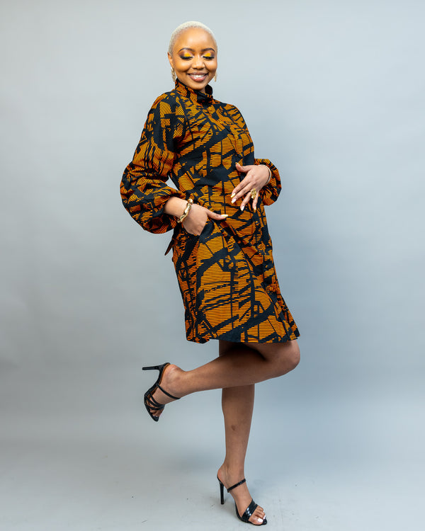 Zahara Shirt Dress - Yellow Print