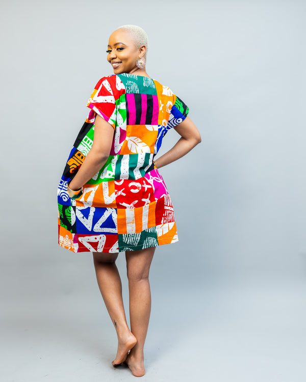 Nuru Shift Dress - Blue