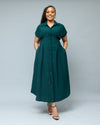 Iris Midi Shirt Dress - Emerald Green