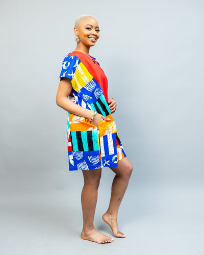 Nuru Shift Dress - Red