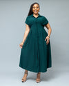Iris Midi Shirt Dress - Emerald Green