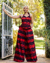 Mocha Palazzo Set - Red Print