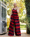 Mocha Palazzo Set - Red Print