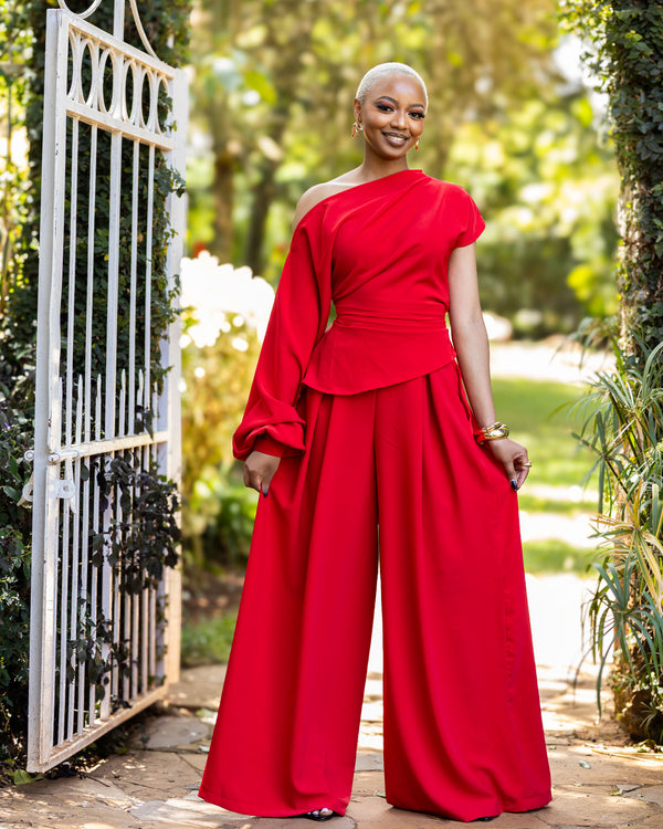 Amber Palazzo Set - Red
