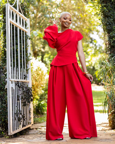 Amber Palazzo Set - Red