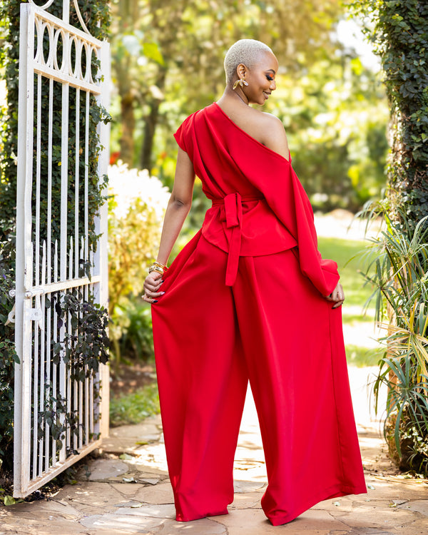 Amber Palazzo Set - Red