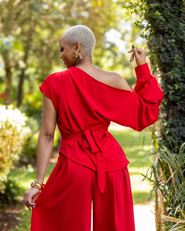 Amber Palazzo Set - Red