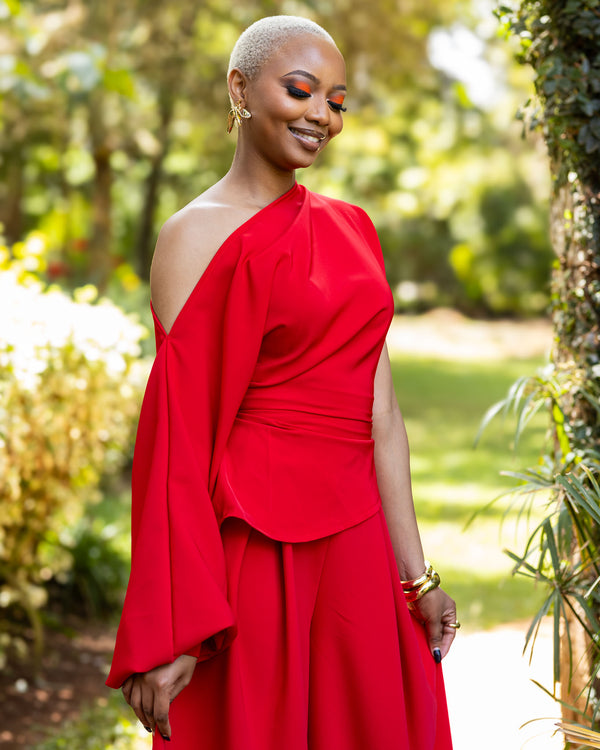Amber Palazzo Set - Red