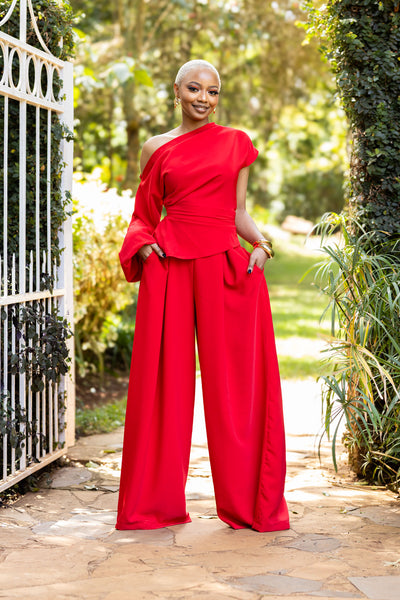 Amber Palazzo Set - Red