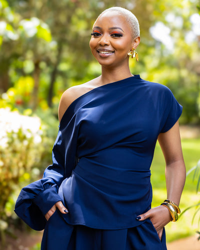 Amber Top - Navy Blue