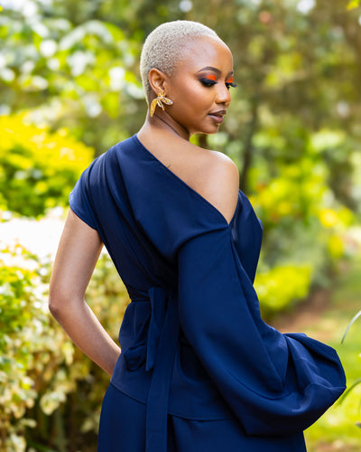 Amber Palazzo Set - Navy Blue