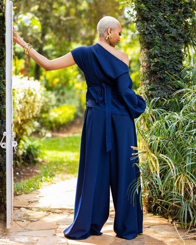 Amber Palazzo Pants - Navy Blue