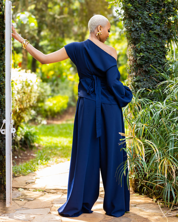 Amber Palazzo Pants - Navy Blue