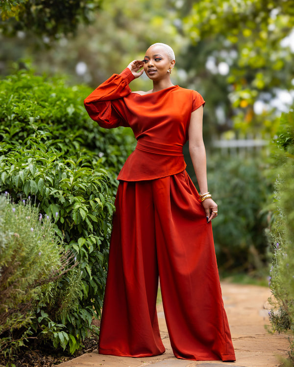 Amber Palazzo Set - Rust