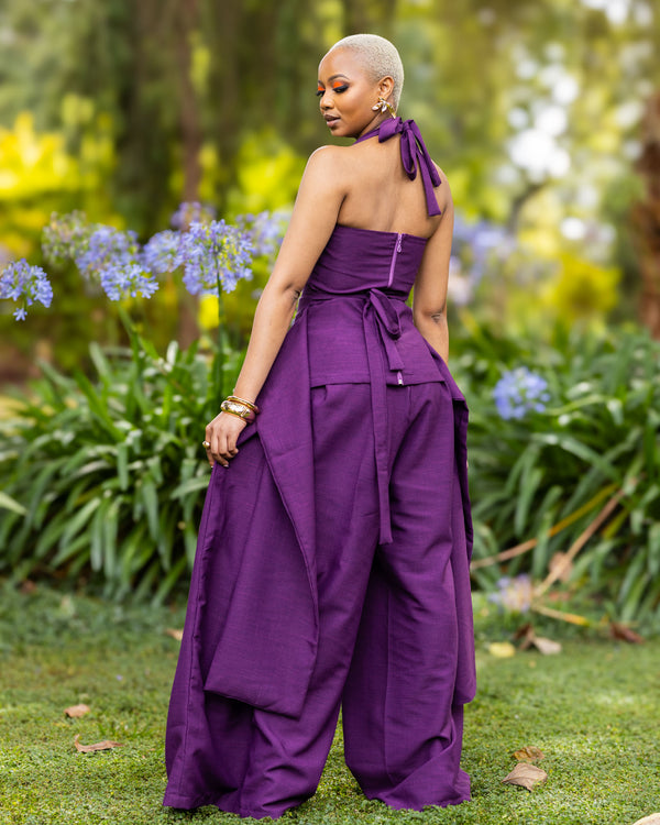 Mocha Palazzo Set - Purple