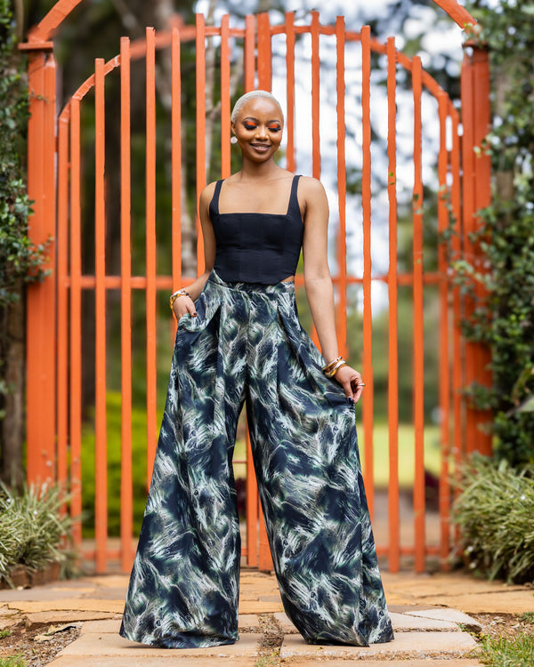 Comfort Palazzo Pants - Green