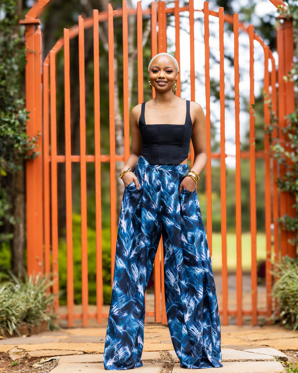 Comfort Palazzo Pants - Blue