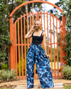 Comfort Palazzo Pants - Blue