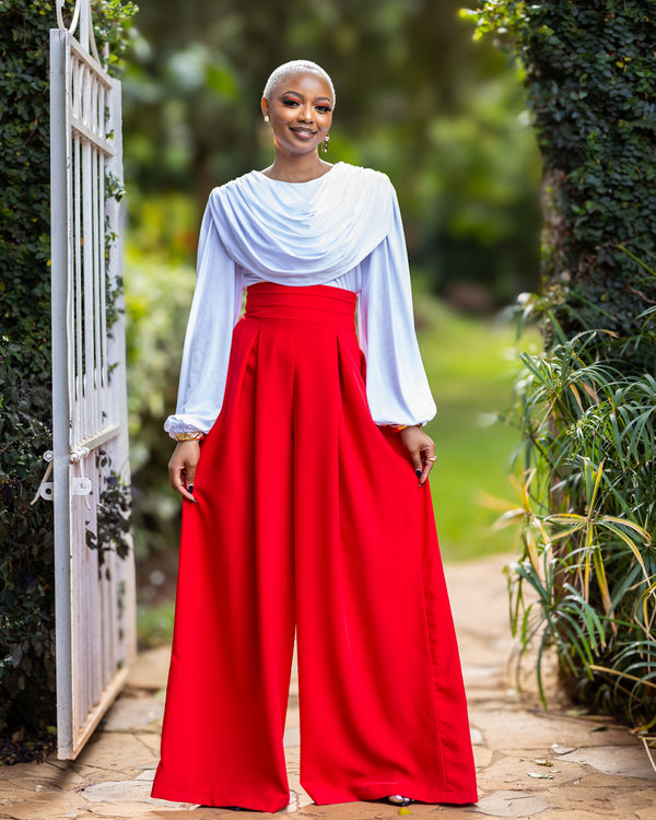 Amber Palazzo Pants - Red