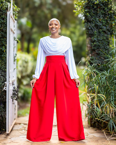 Amber Palazzo Pants - Red