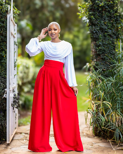 Amber Palazzo Pants - Red