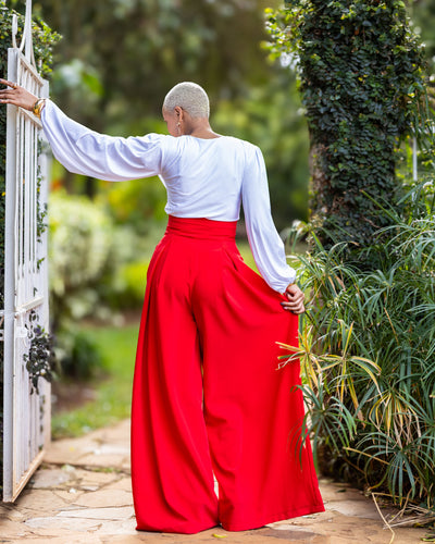 Amber Palazzo Pants - Red