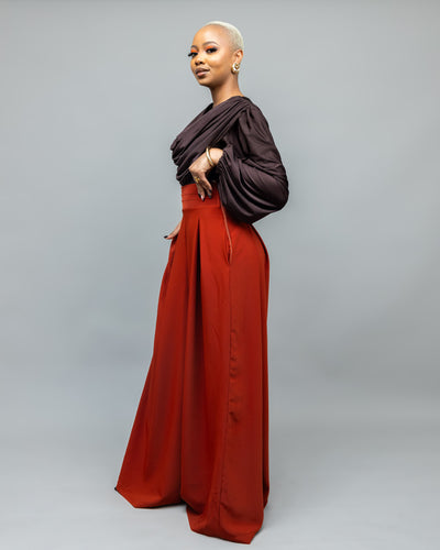 Amber Palazzo Pants - Rust