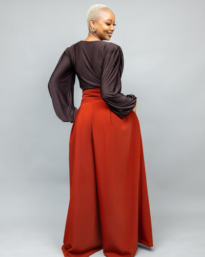 Amber Palazzo Pants - Rust