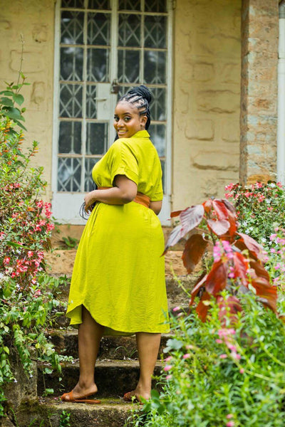 Kaia Shirt Dress - Lime Green