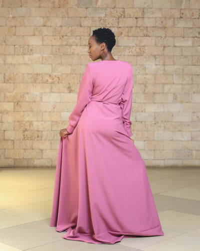 Akoth Wrap Dress - Rose Purple