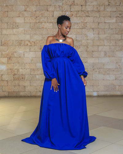 Wakio Off-Shoulder Maxi Dress - Blue