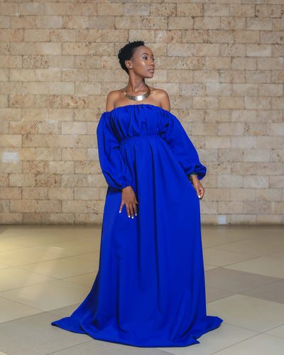 Wakio Off-Shoulder Maxi Dress - Blue
