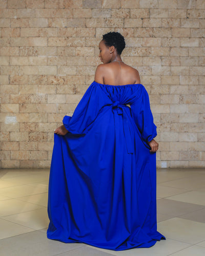 Wakio Off-Shoulder Maxi Dress - Blue
