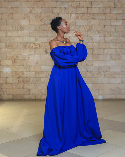 Wakio Off-Shoulder Maxi Dress - Blue