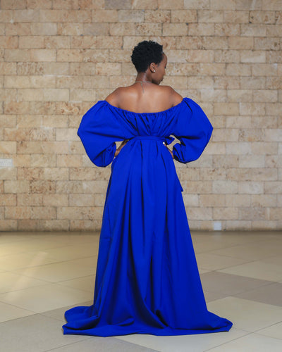 Wakio Off-Shoulder Maxi Dress - Blue