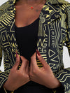 Almasi Cropped Blazer - Yellow Print