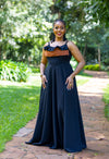 Orchid Maxi Dress - Black & Nude