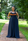 Orchid Maxi Dress - Black & Nude