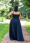 Orchid Maxi Dress - Black & Nude
