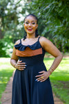 Orchid Maxi Dress - Black & Nude
