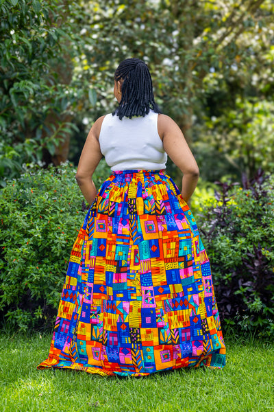 Lily African Print Maxi Skirt - Tribal Print