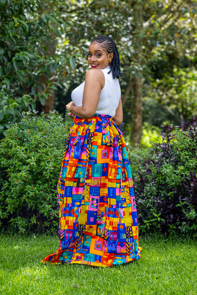 Lily African Print Maxi Skirt - Tribal Print