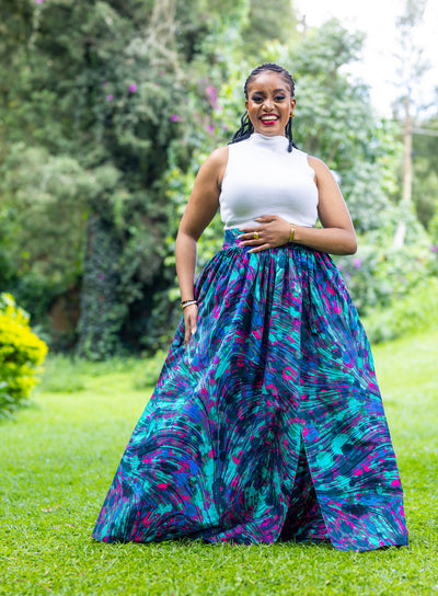 Lily African Print Maxi Skirt