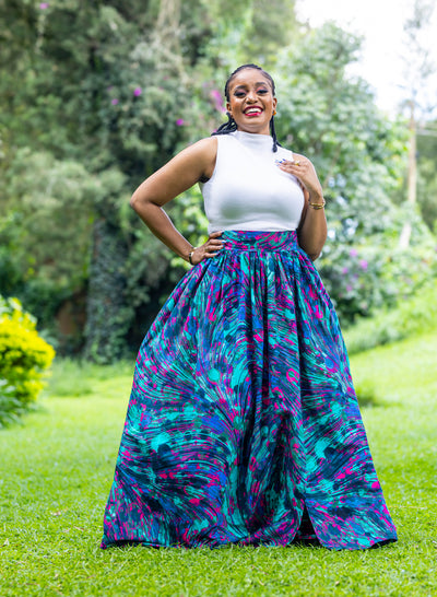 Lily African Print Maxi Skirt
