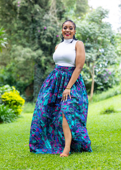 Lily African Print Maxi Skirt